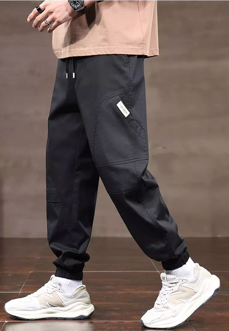 抽繩休閒束腳褲