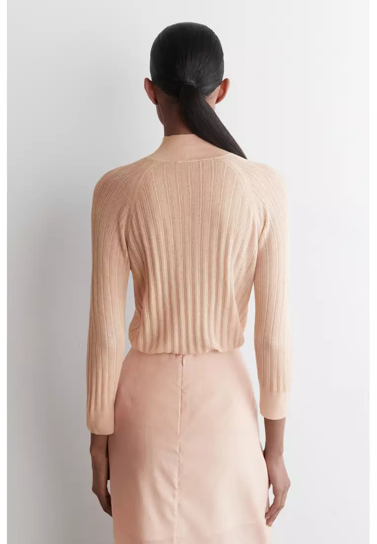 SHEER KNITTED SILK TOP