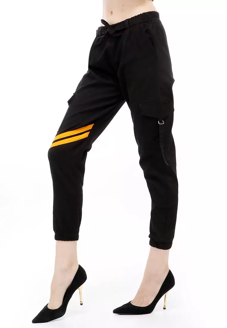 Jourel Jogger Pants Wanita Style Knee Line Material Combed twell Stretch Premium ORIGINAL - Black