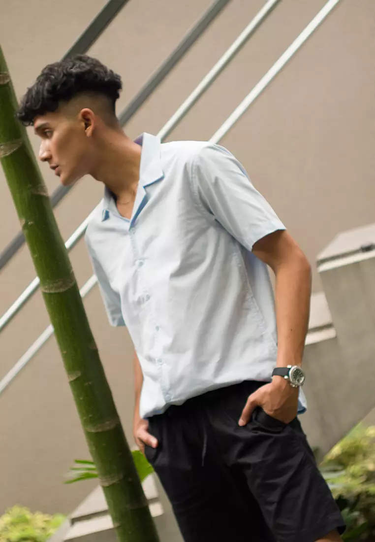 Kemeja pendek pantai OXCON summer shirt Sky Blue