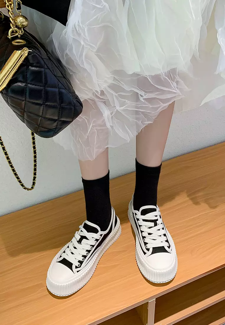 White platform canvas on sale shoes