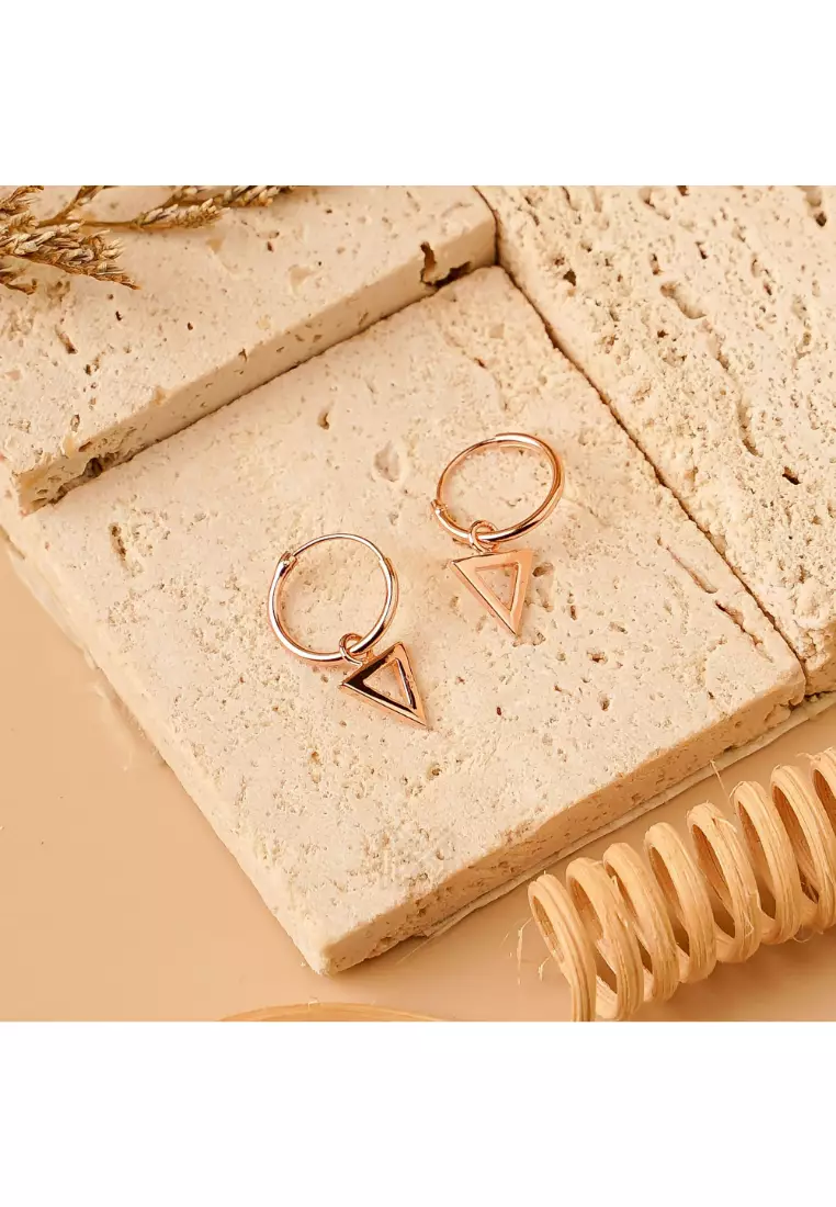 Gold cheap triangle hoops