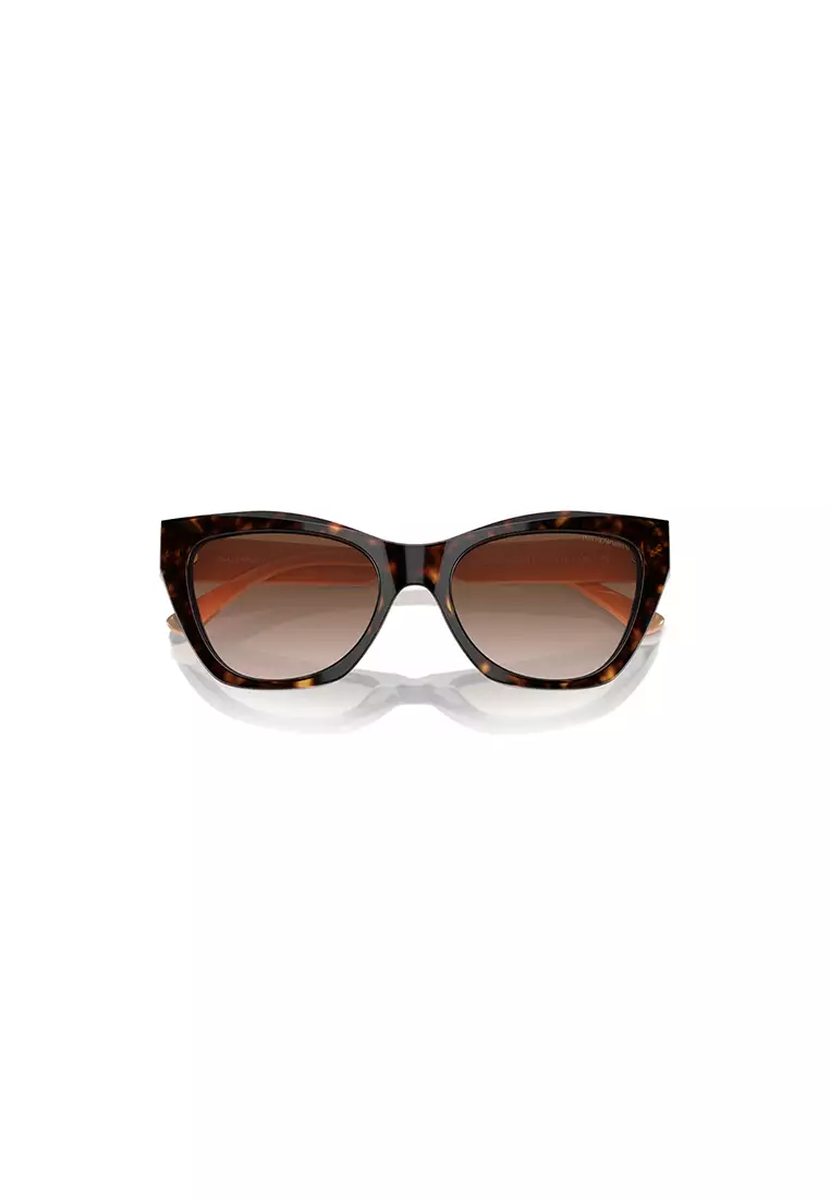 Women's Cat Eye Frame Brown Acetate Sunglasses - EA4176