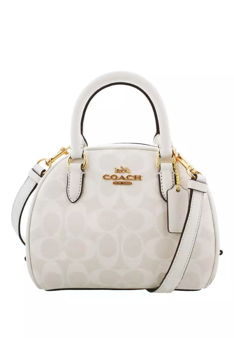 guess white and black handbag