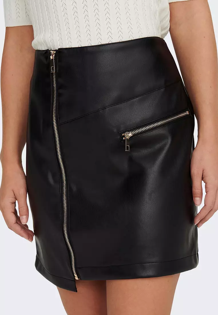 Faux leather biker skirt on sale