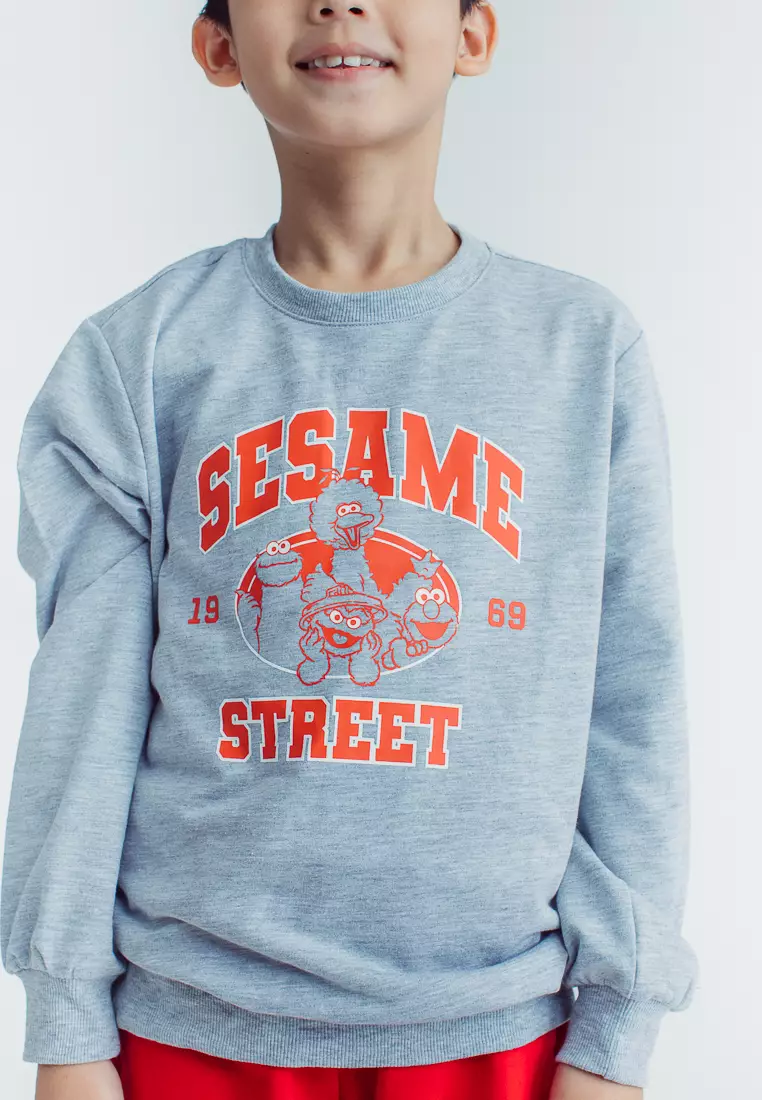 Buy Mossimo Mossimo Kids Heather Gray Red Sesame Street Pullover and ...