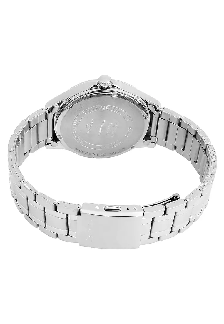 Moon Phase Men's Analog Watch MTP-M100D-1A Silver Stainless Steel Strap