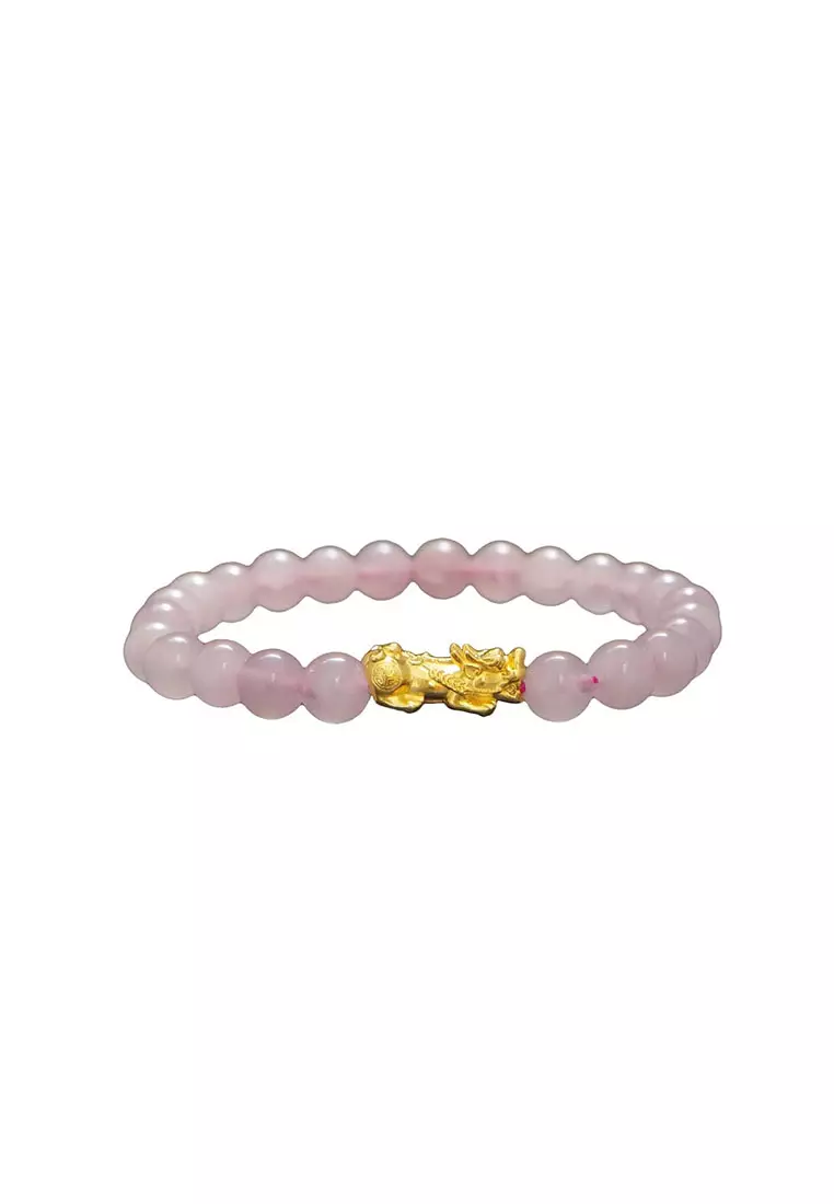Buy LITZ [SPECIAL] LITZ 999（24K) Gold PiXiu with Pink Crystal