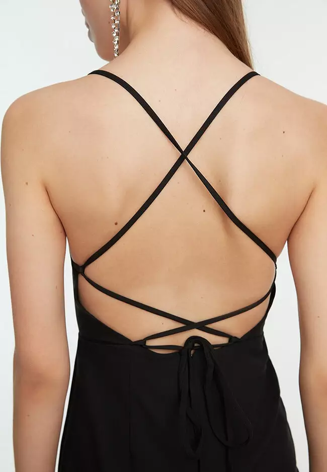 Open Back Knitted Jumpsuit