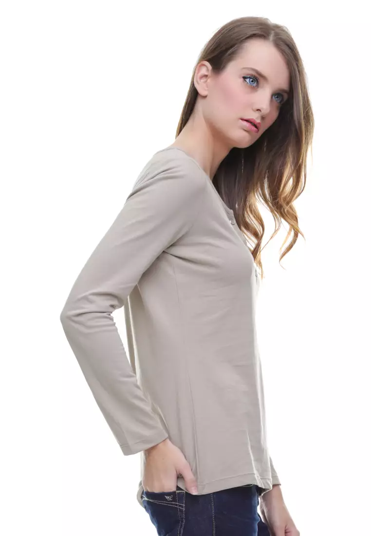 LGS - Regular Fit - Kaos Wanita - Model Kancing - Abu