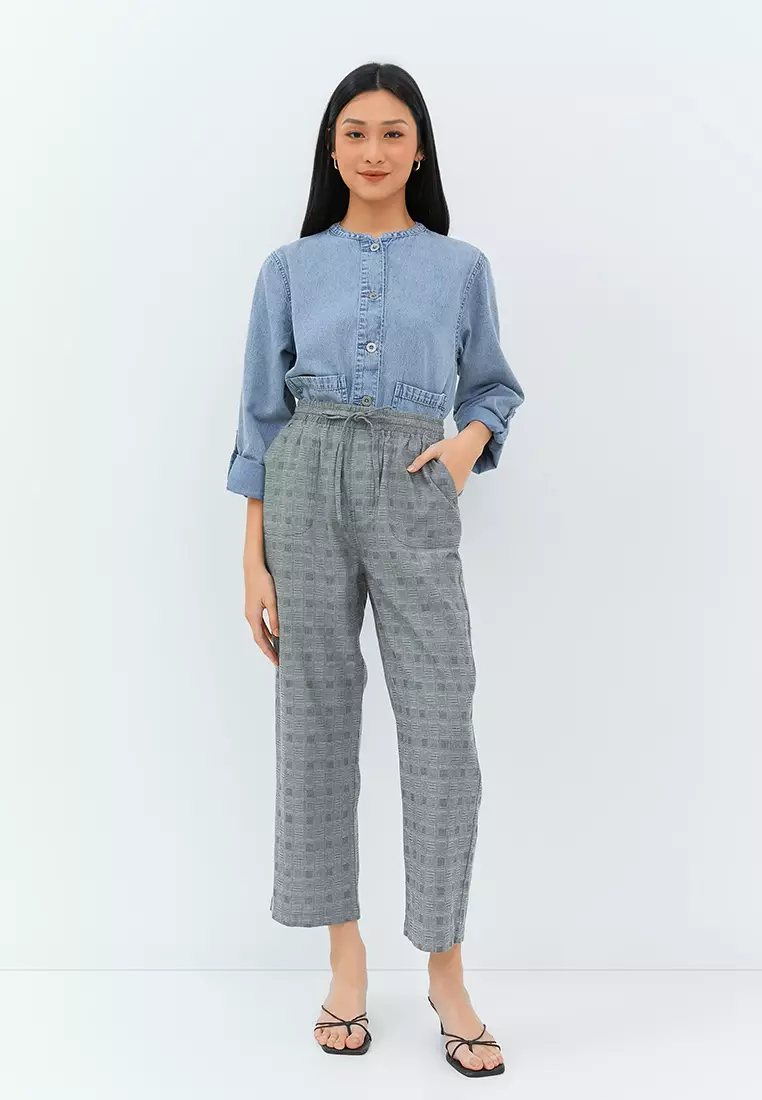 Grasia Drawstring Pants Charcoal (G.3223)