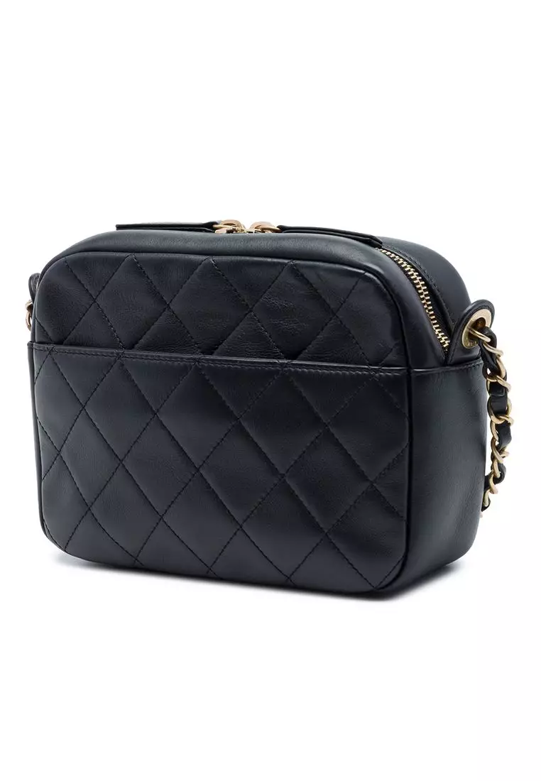 Pre-Loved Chanel Quilted Calfskin Logo Enchained Camera Bag