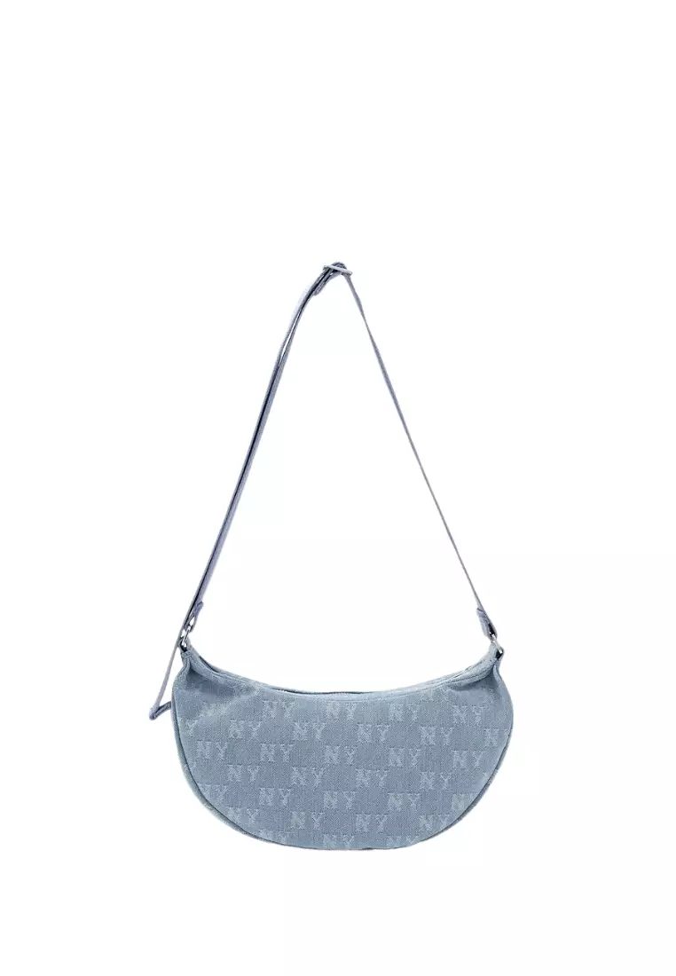 MLB korea■新作*CLASSIC MONOGRAM DENIM VINTAGE HOBO BAG MLB KOREA] Classic Monogram Denim Hobo Bag - New York