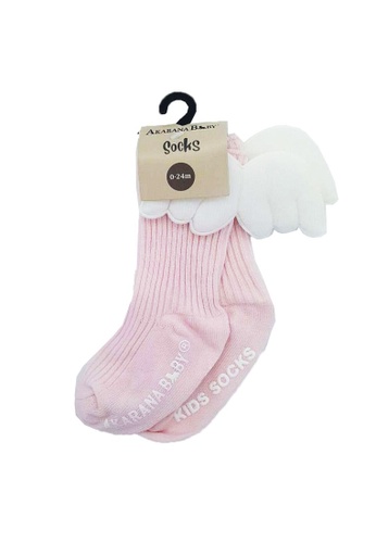 AKARANA BABY pink Winged Socks (Pink) 7FBACKA50D08ADGS_1