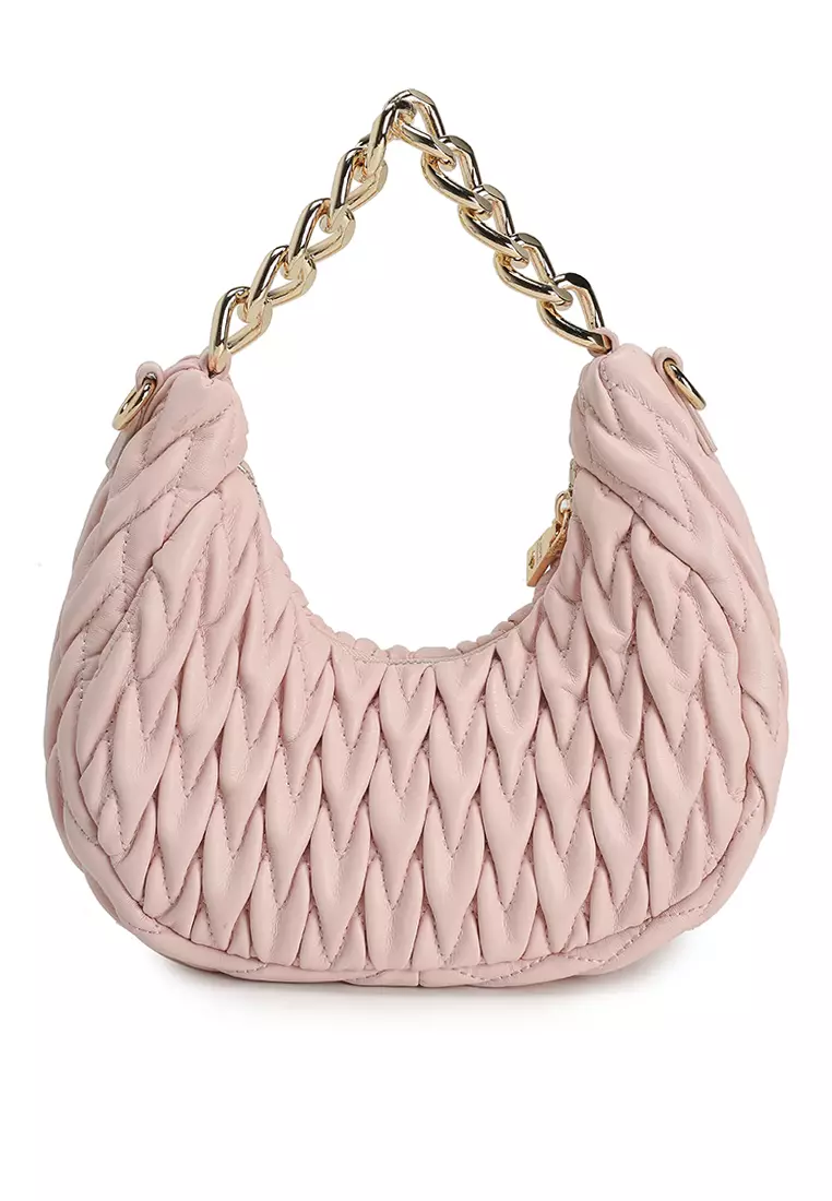Demure Quilted Hobo Bag (nt)