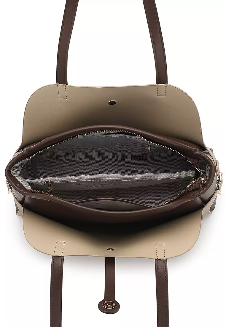 Women's Shoulder Bag / Top Handle Bag - Khaki / Coffee