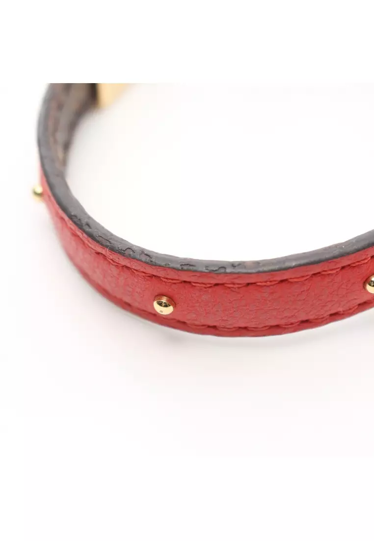 LOUIS VUITTON LV Circle Bracelet PVC GP Brown Red Gold Reversal