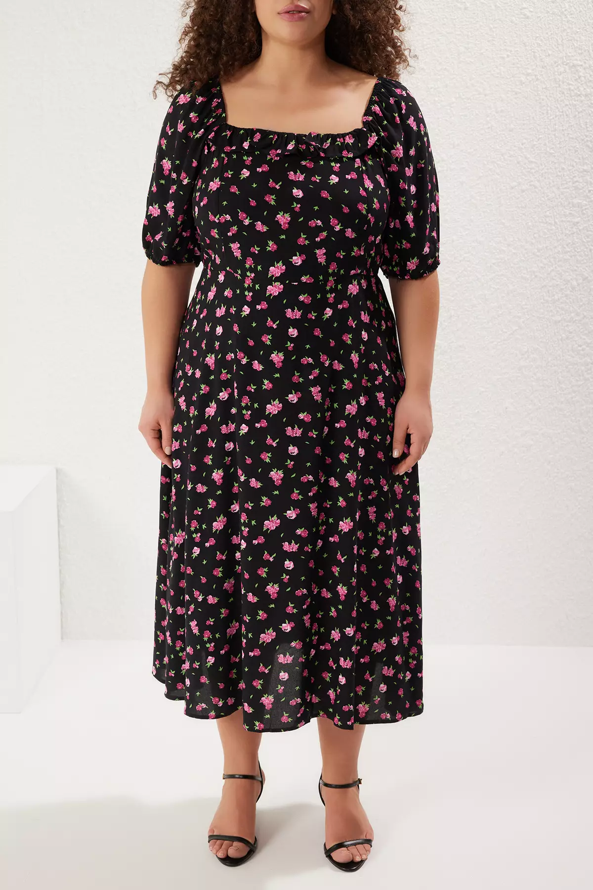 Plus Size Printed Midi Dress