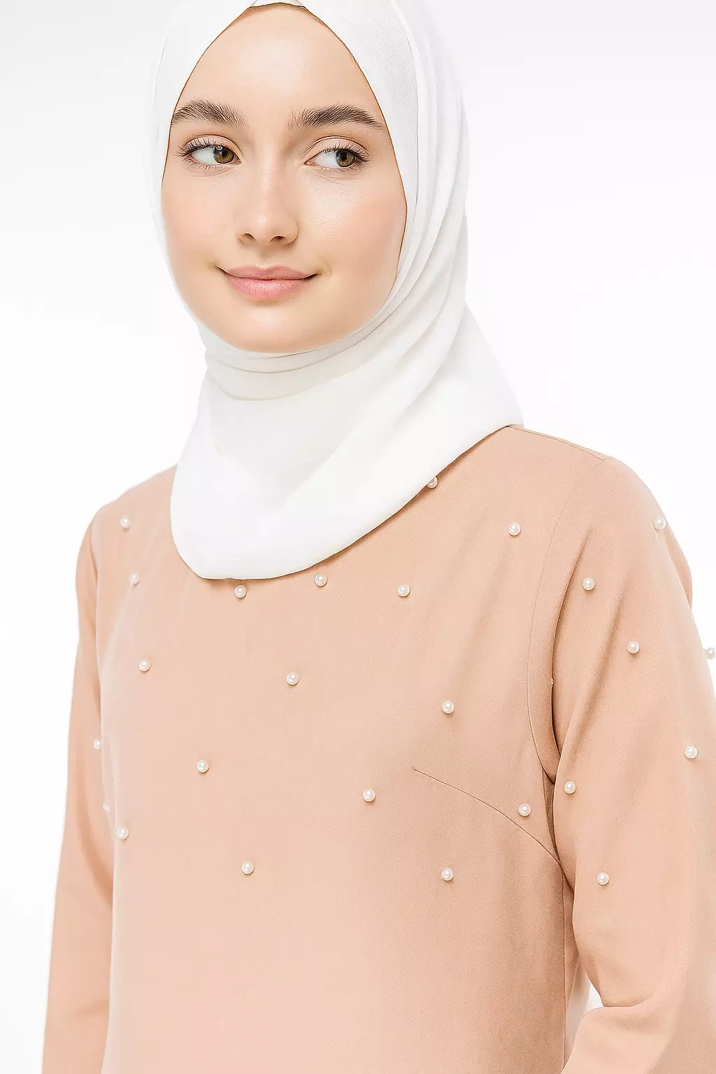 Hazeera  Maxi Dress In Beige