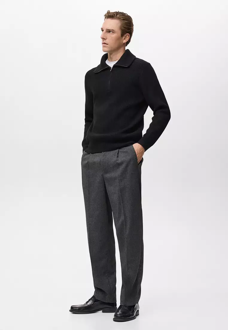 針織衛衣連拉鍊領