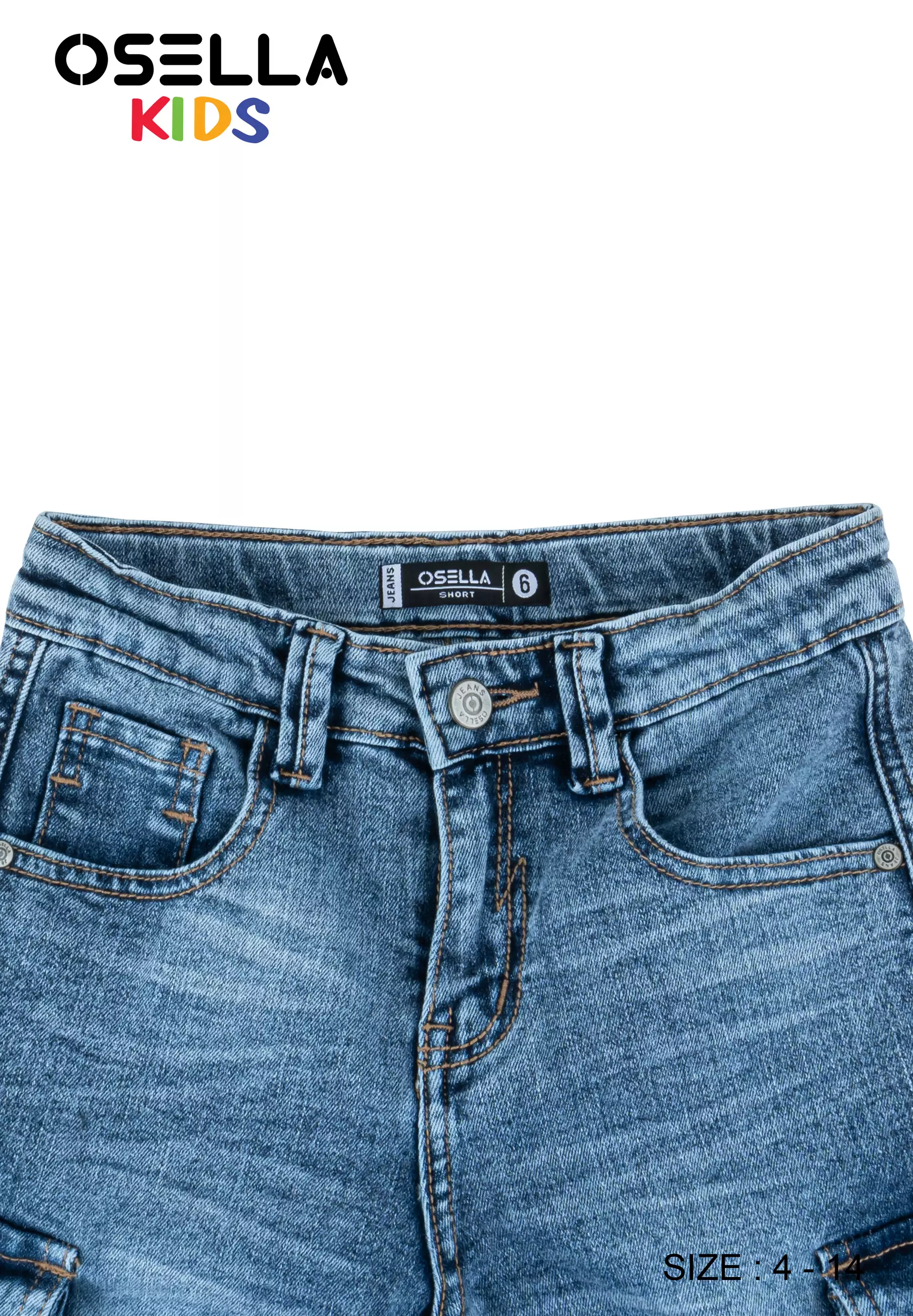 [NEW] Osella Kids Kenzi Short Denim Cargo Pants 22864002A | Celana Jeans Pendek Anak Laki-Laki