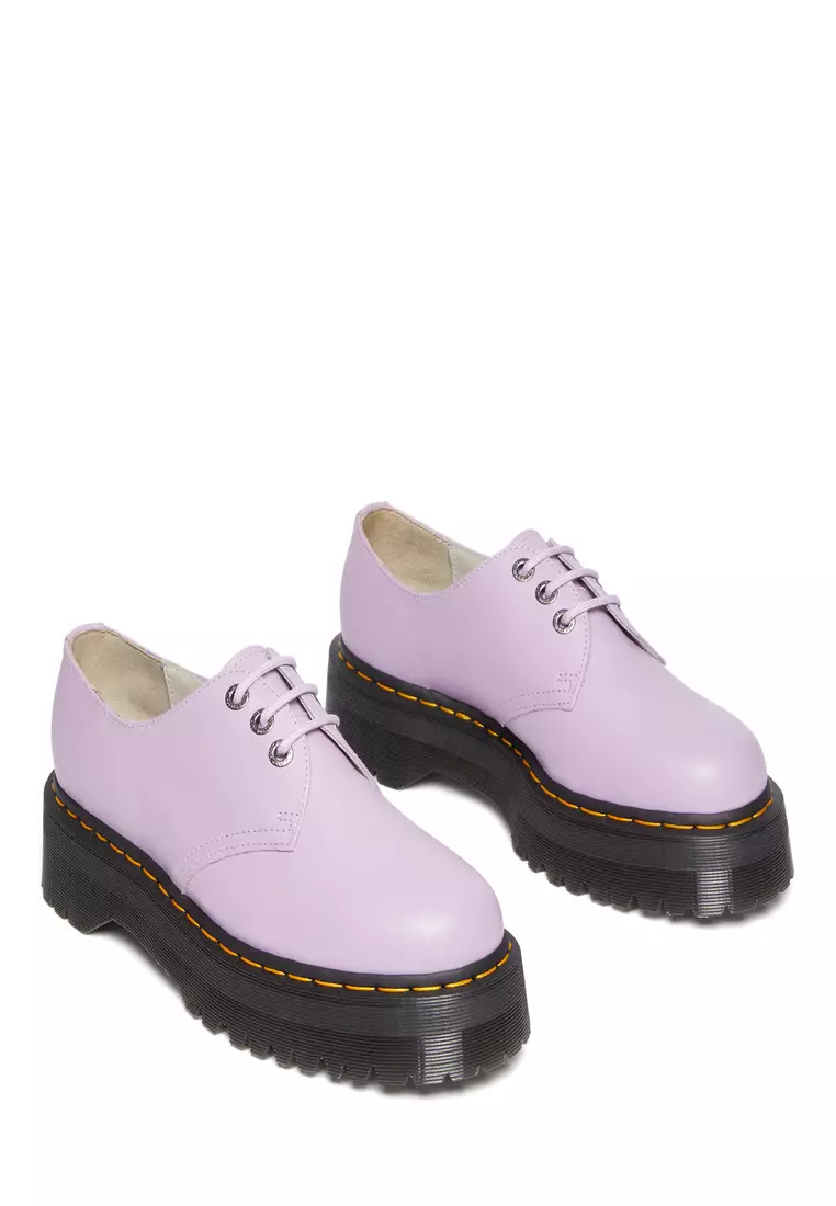 1461 II PISA LEATHER PLATFORM SHOES - PURPLE
