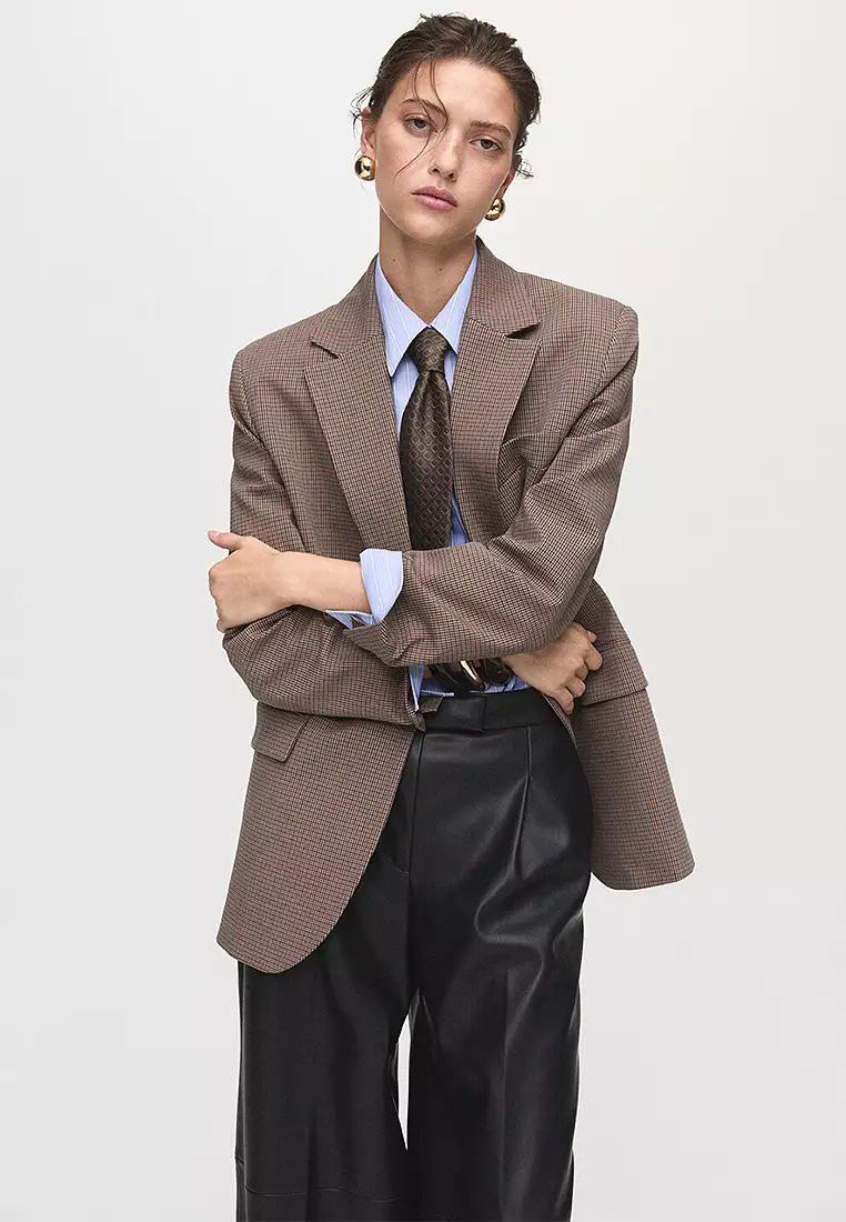 Leather-Effect Wide-Leg Trousers