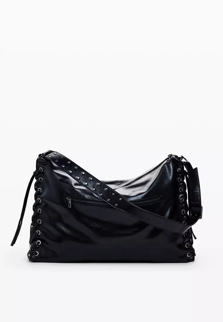 Large shiny woven bag