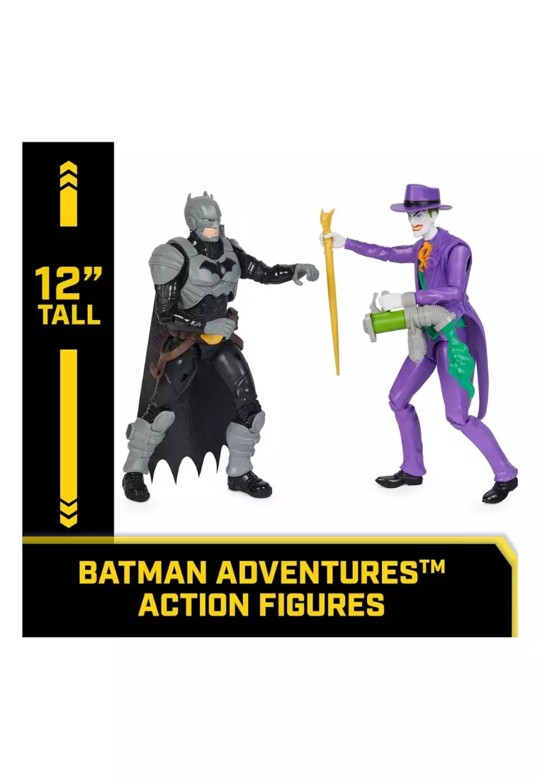 DC Comics, Batman Adventures, Batman vs The Joker Action Figures Set, 2 Figures, 12 Armor Accessories, 12-inch