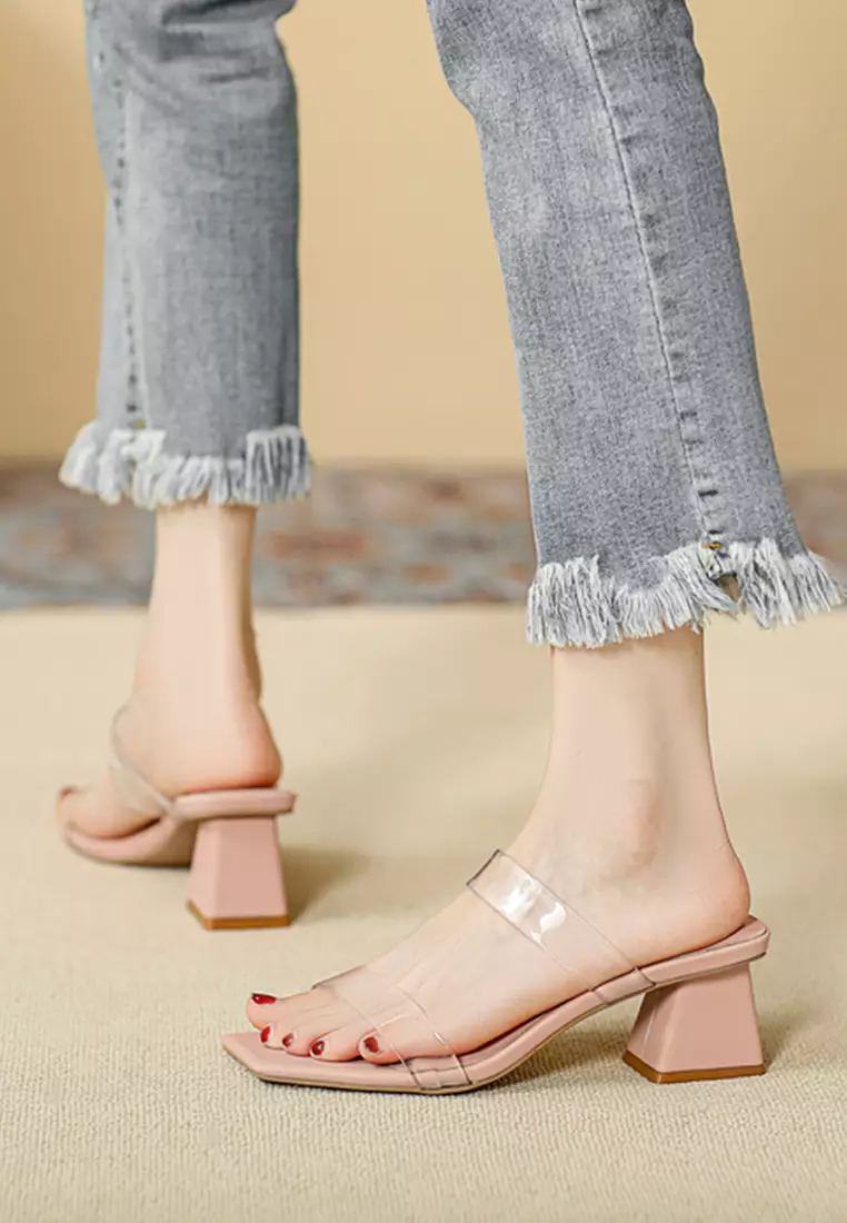 5CM Double Transparent Strap Sandals TE8398-5