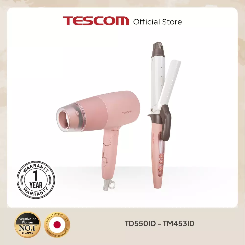 Paket Tescom Ion Hair Dryer TD550ID - Pengeriting Rambut TM453ID