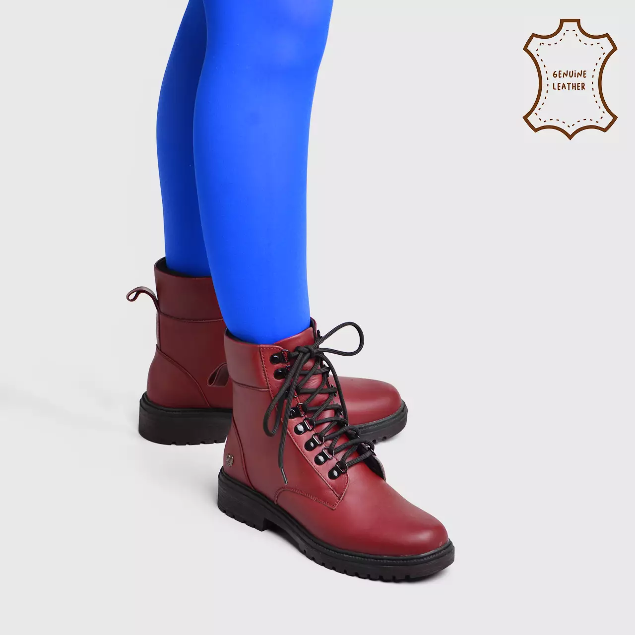 Wickle Boots Genuine Leather Maroon