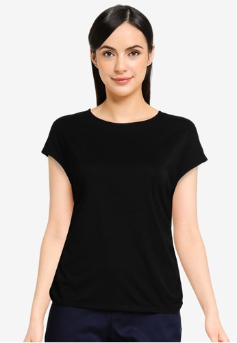 G2000 black Round Neck Tee With Drawstring Detail 108A1AA4C30FD4GS_1