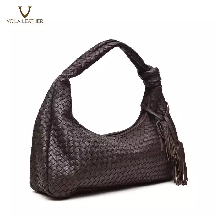 VOILA LEATHER Tas Tote Tas Shoulder Wanita Kulit Asli Gneuine Leather Tote Bag Shoulder Bag BERNA Brown