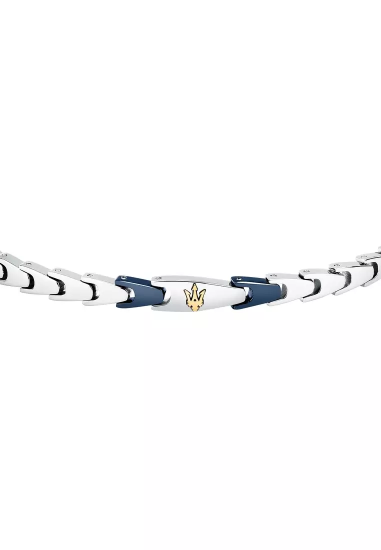 MASERATI Jewels 215mm Men's Stainless Steel Bracelet, Blue+Yellow-Green, JM225AVD82 (Adjustable)