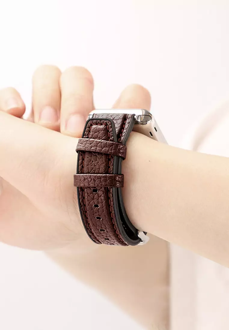 Tali Kulit Pria Leather Strap 22mm Premium Leather Tali Kulit-coffee 22mm