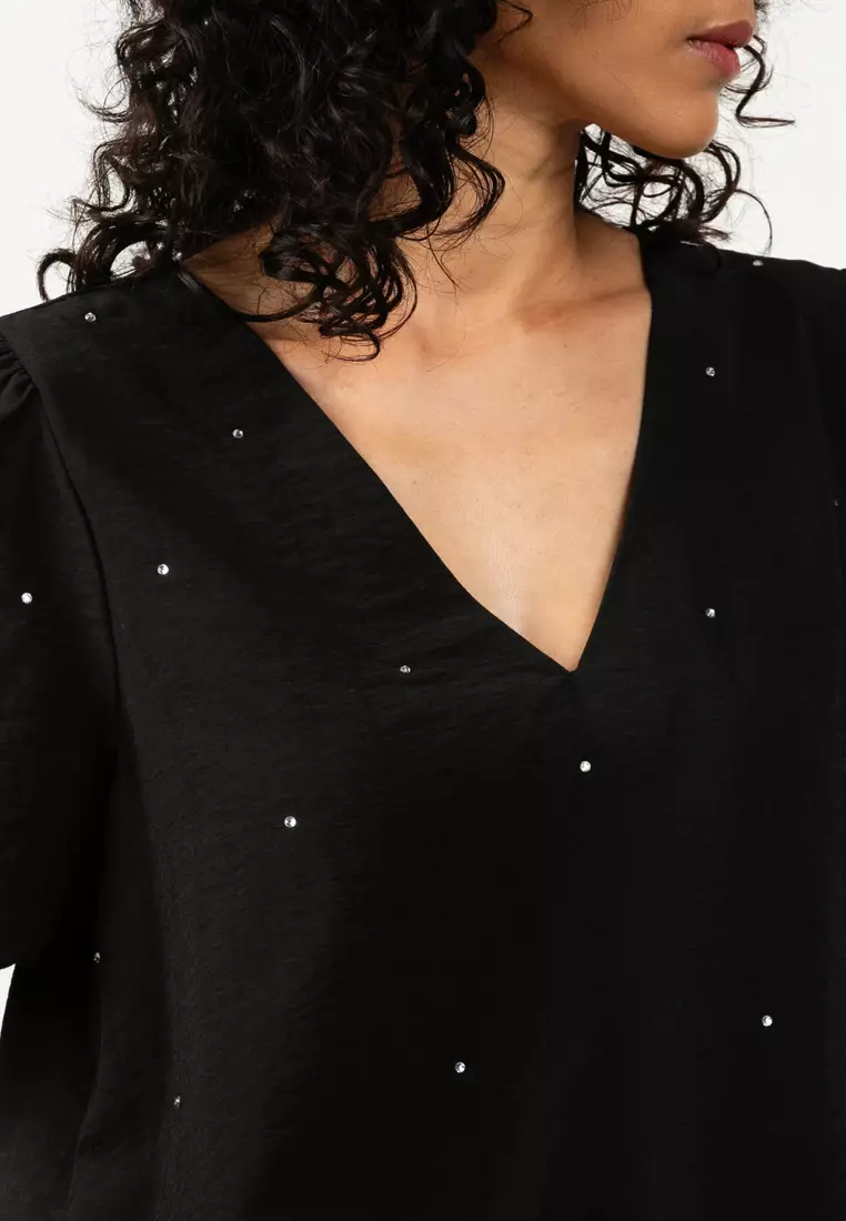 Fia 短袖V領上衣