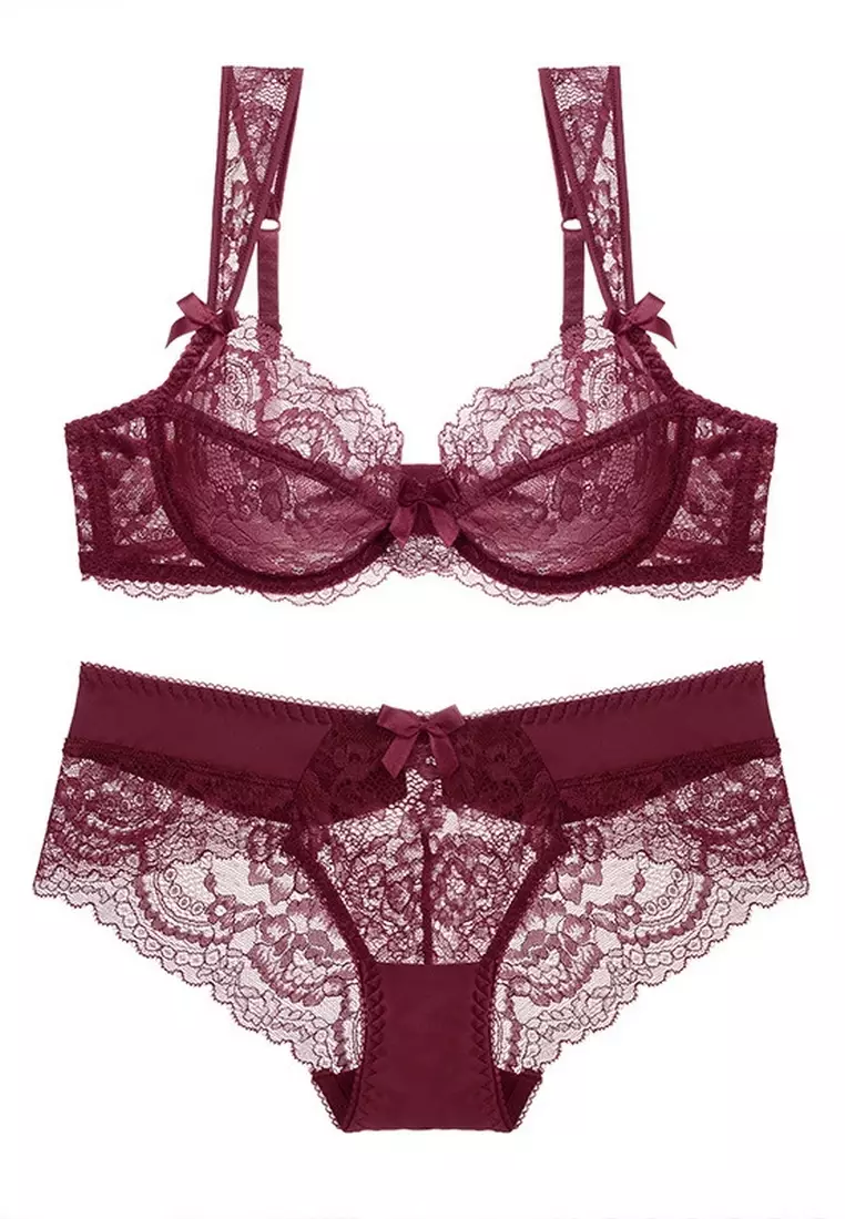 Women's sexy bra and panty set red