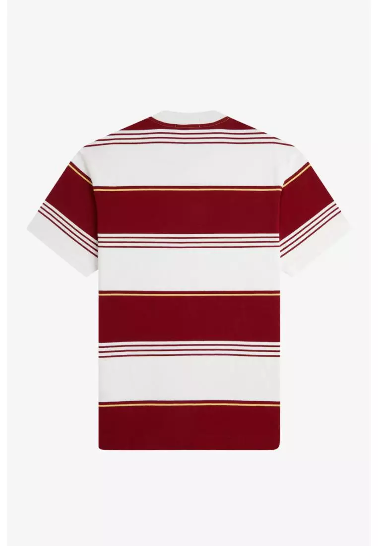 Fred Perry M2410 Heavyweight Striped T-Shirt (Snow White)