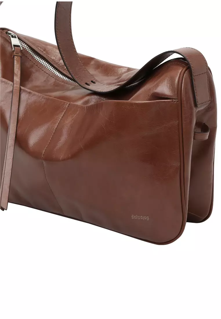 Slip Pockets Shoulder Bag - Caramel