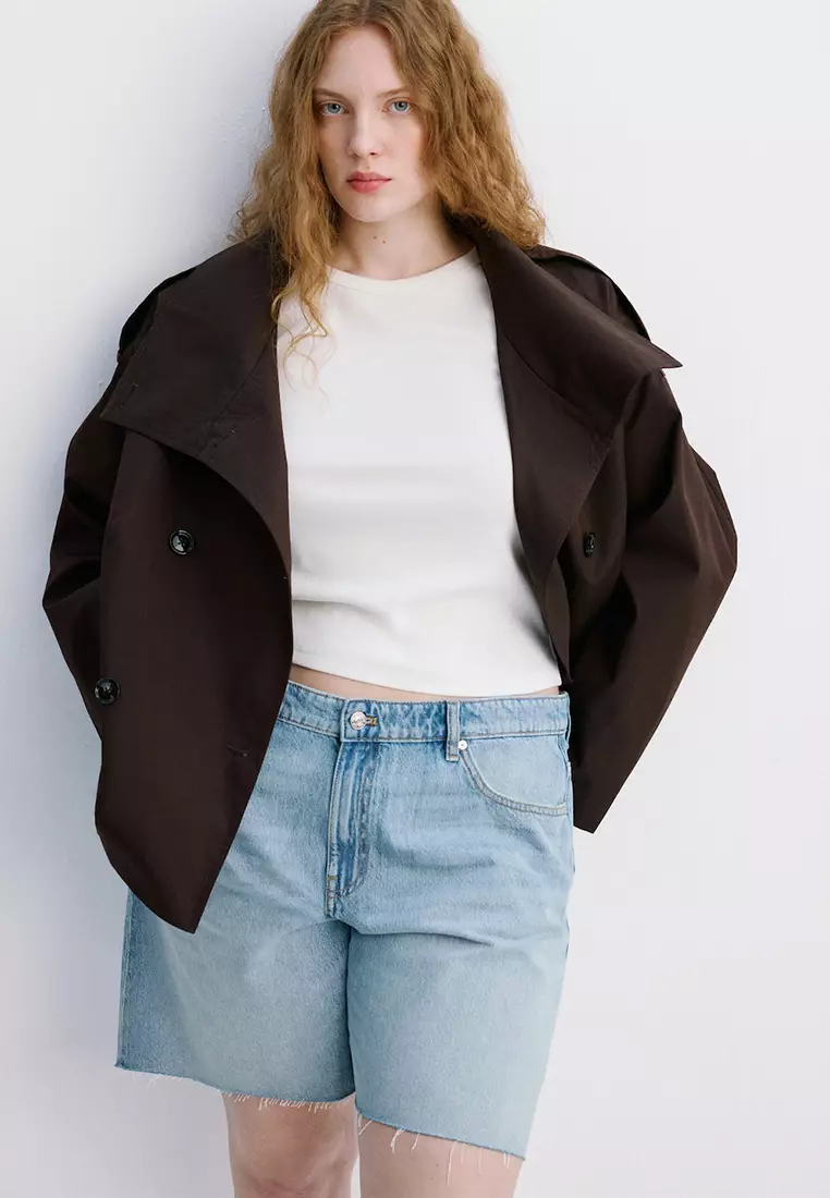 Straight Low-Rise Denim Bermuda Shorts
