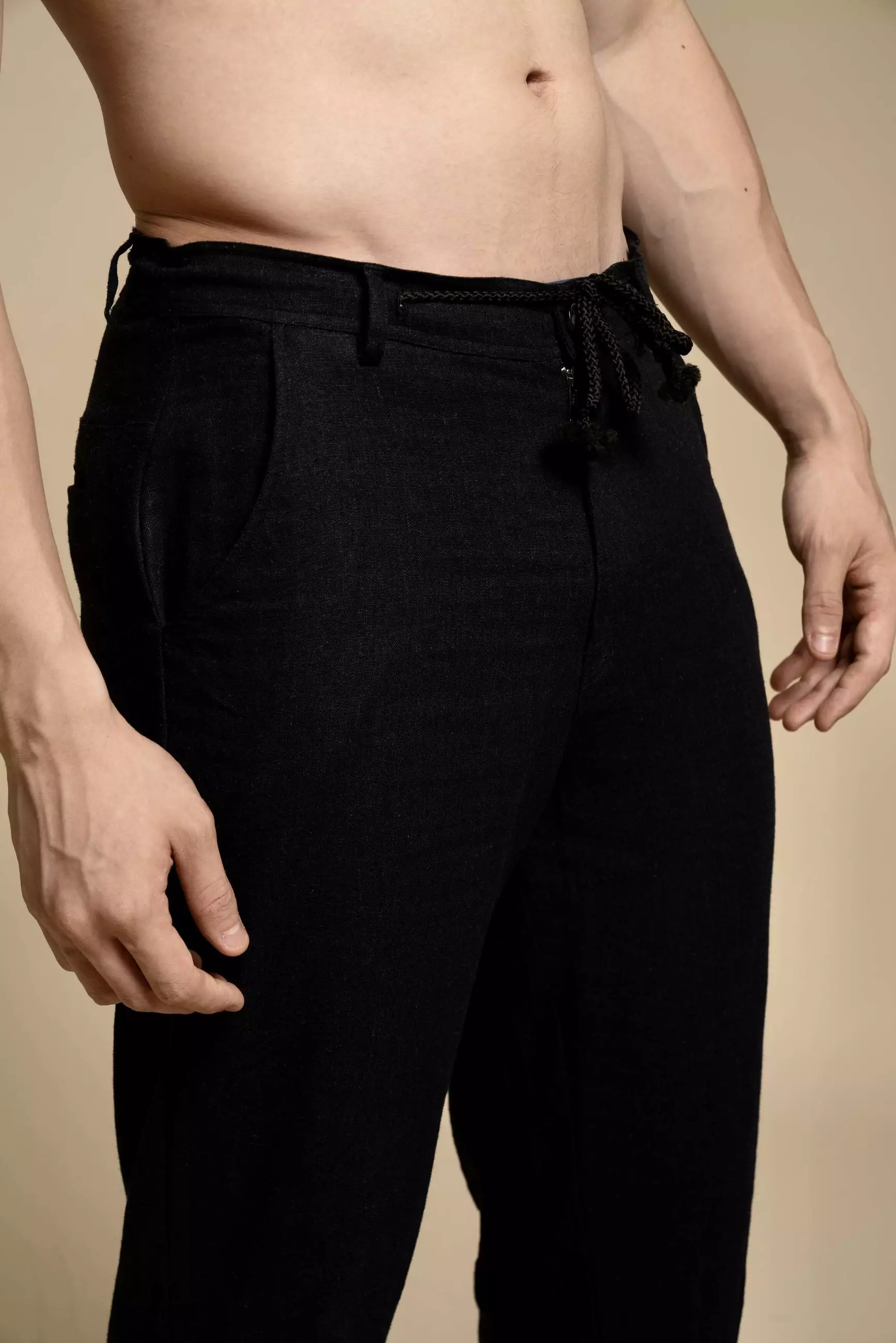 Ureki Celana Panjang Linen Pria Blue Black | Linen Long Pants Men Blue Black