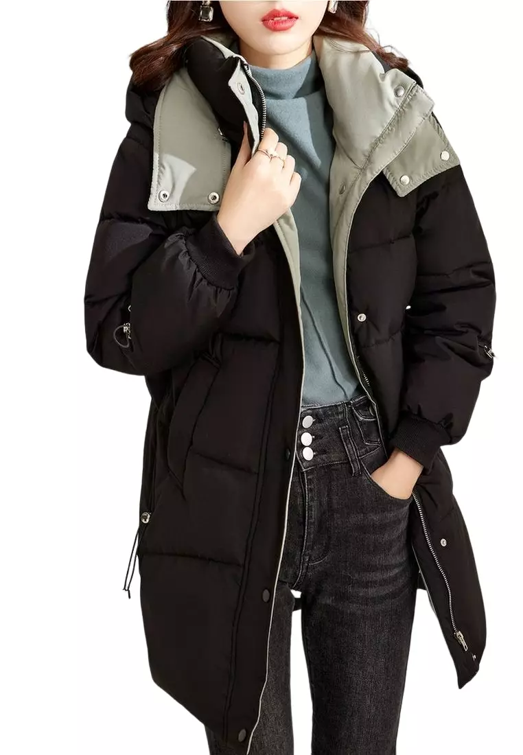 Fashion Thick Warm Down Cotton Hooded Coat
