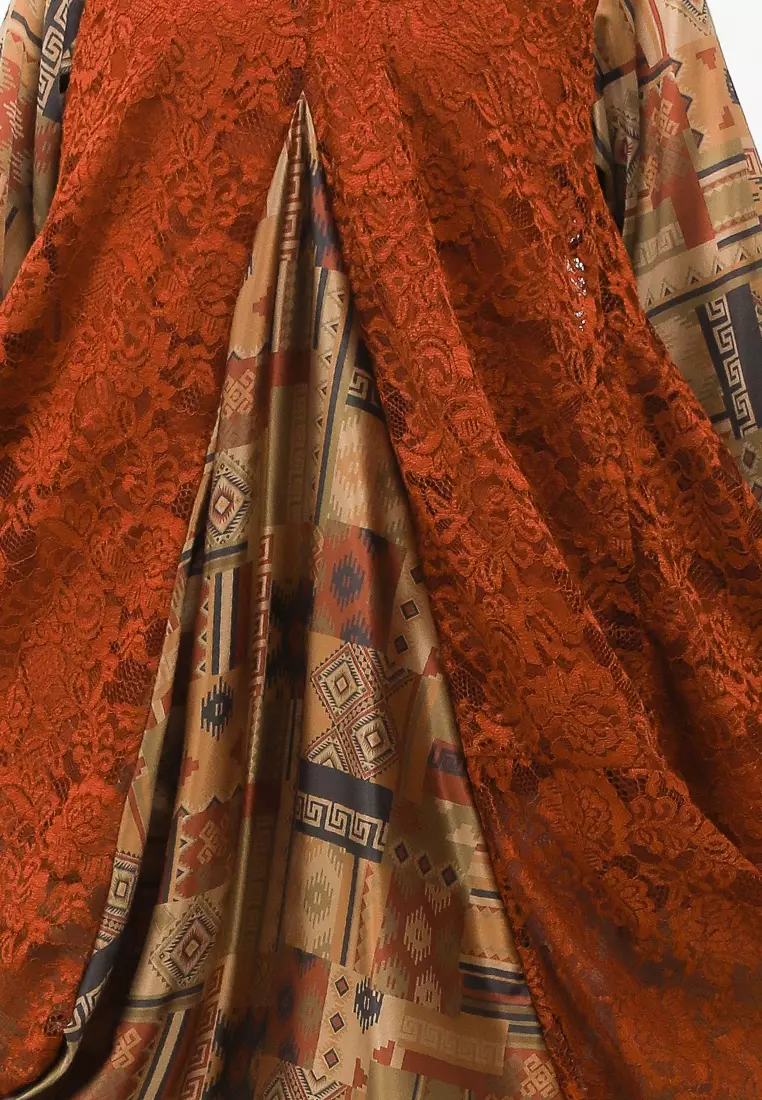 Asymmetric Dress V-Double 7/8-length Slv C&S+Lining