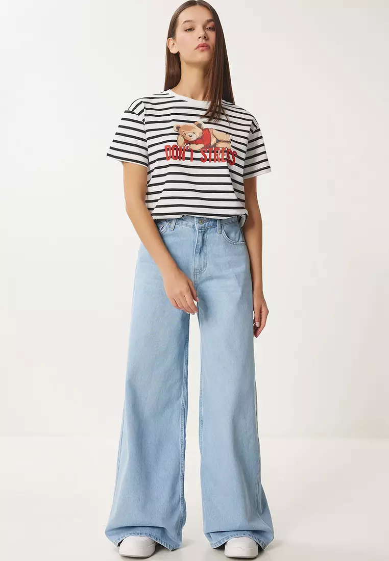 Mid Waist Wide Leg Jeans