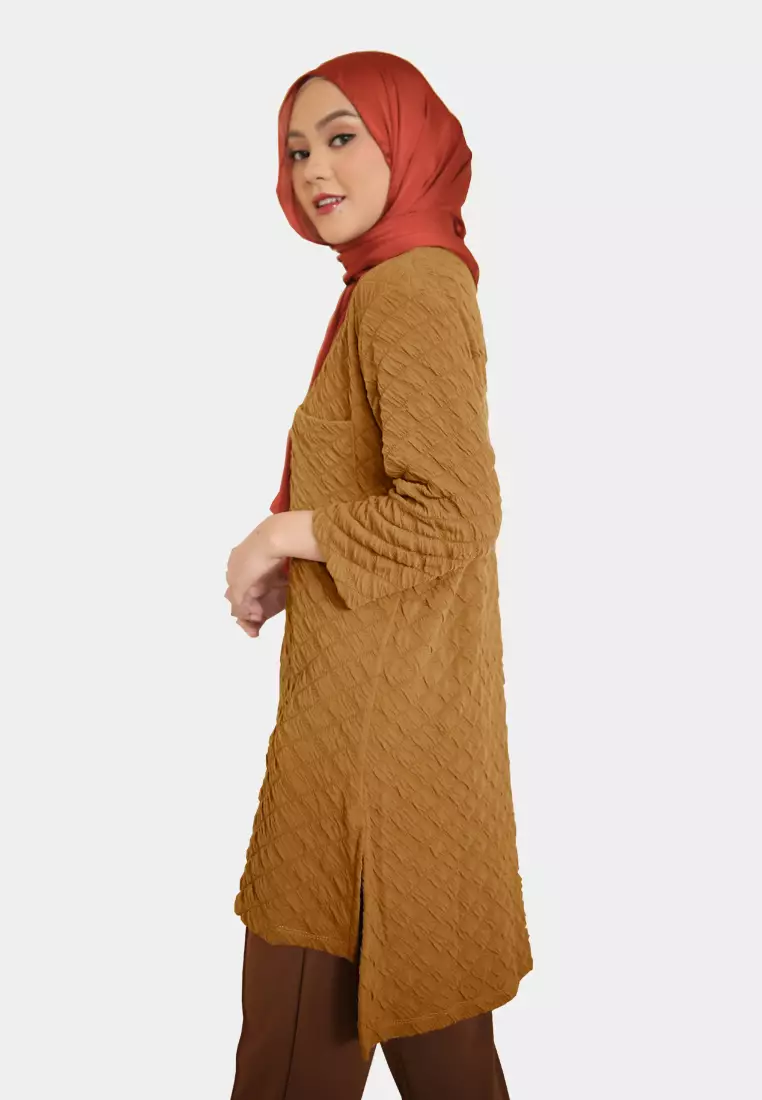 Shakilla Tunik | Atasan Wanita Lengan Panjang - Caramel Yellow