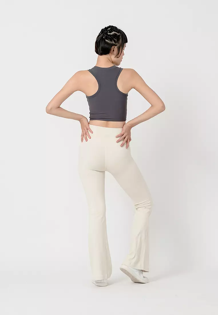 HAPPYFIT Flare Free Size Yoga Pants Coconut