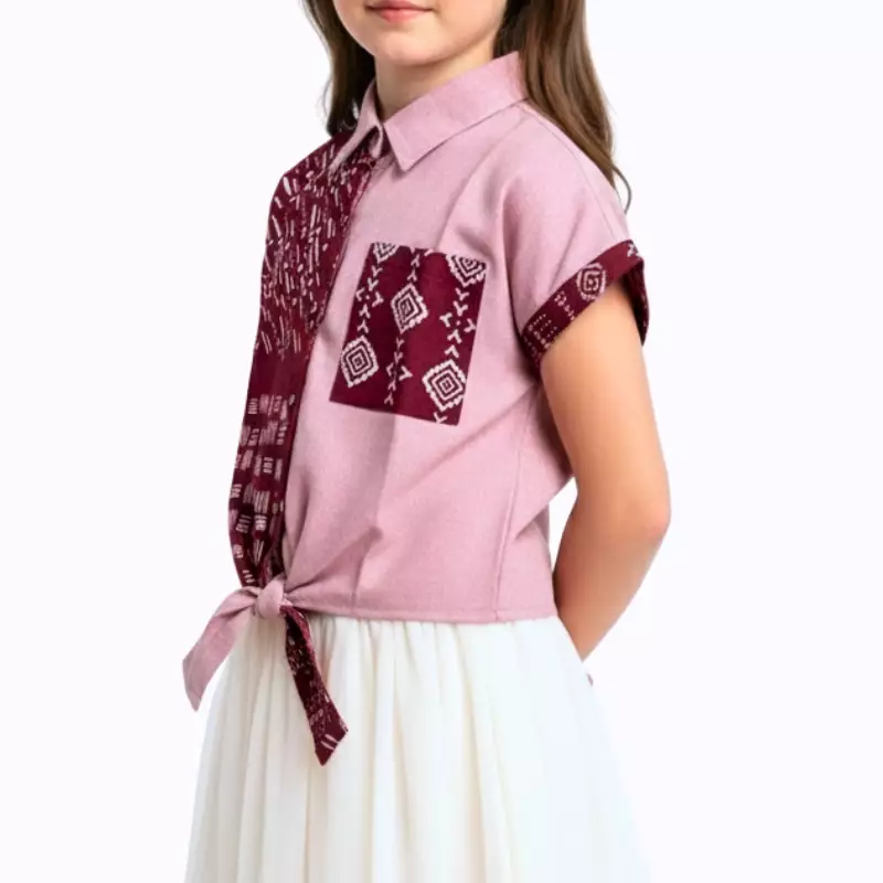 Blouse Batik Anak Perempuan - Bhatara Batik Esther - Atasan Batik Modern Lengan Pendek