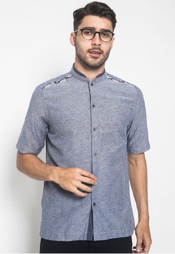 Jual Lgs Lgs Baju Koko Kemeja Koko Koko Bordir Abu Slim Fit Original Zalora Indonesia