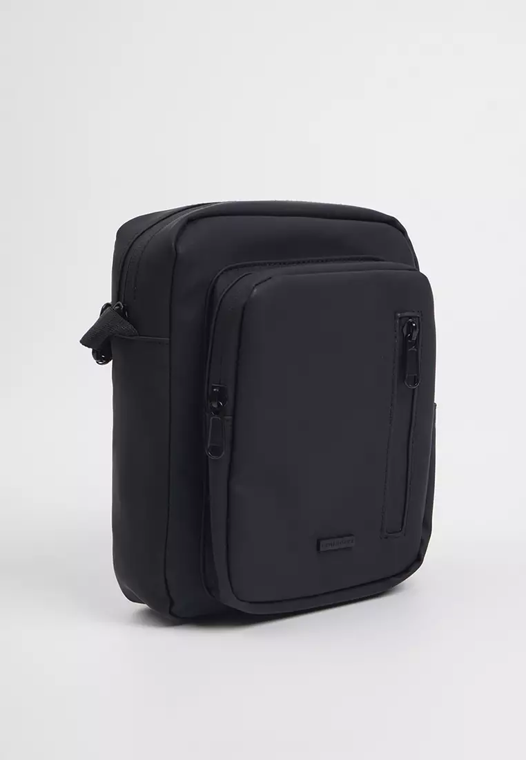 PU Coated Sling Bag with Metal Bar Branding
